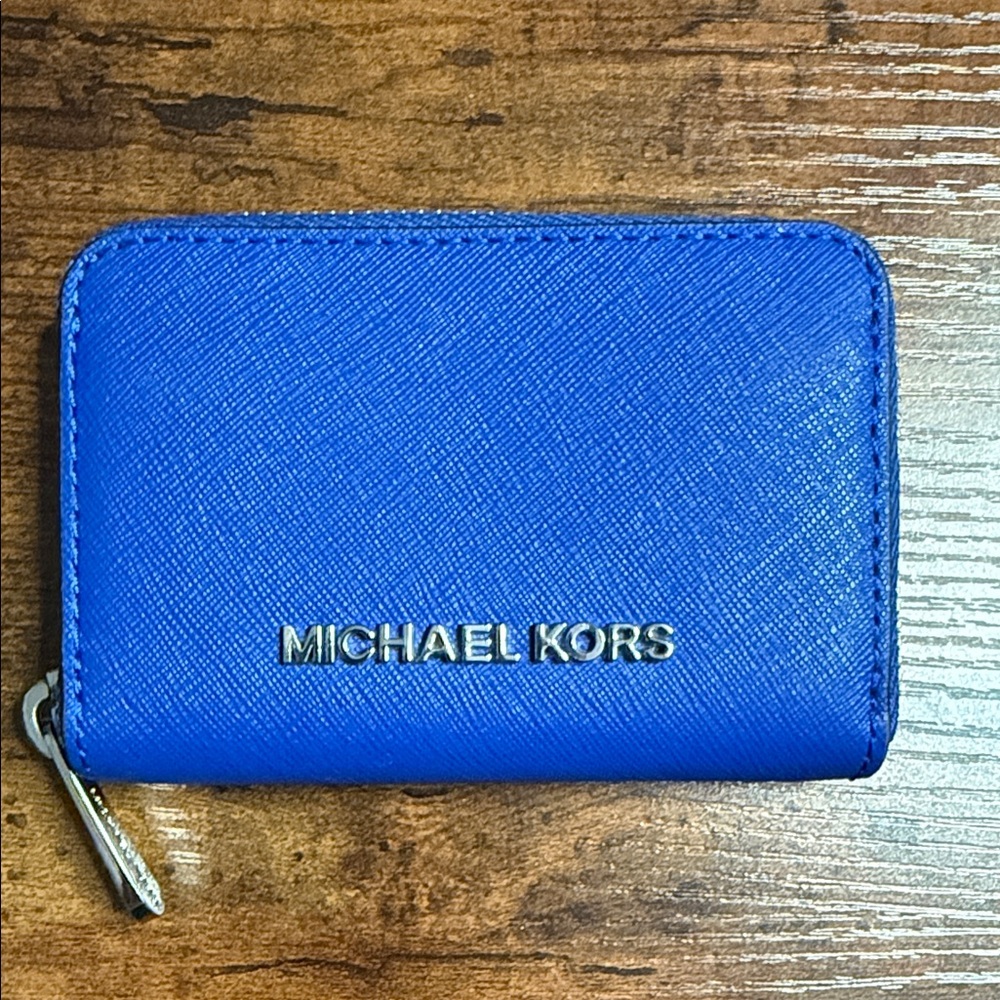 Michael Kors Vibrant Blue Card Holder (never used)
